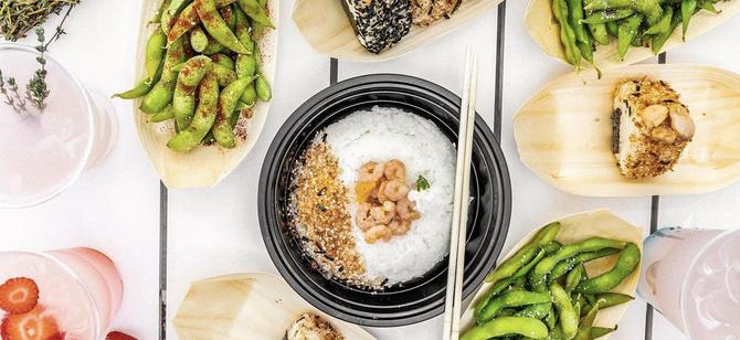 May contain: examples of dishes served in the Ricebunn restaurant, interior or exterior of Ricebunn restaurant