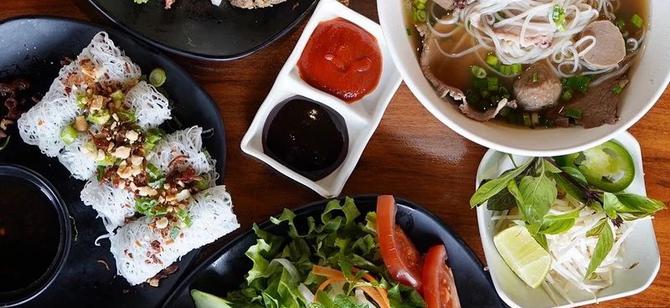 May contain: examples of dishes served in the 123 Pho restaurant, interior or exterior of 123 Pho restaurant