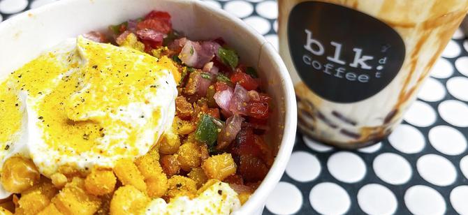 May contain: examples of dishes served in the Blk Dot Coffee - Spectrum Center restaurant, interior or exterior of Blk Dot Coffee - Spectrum Center restaurant