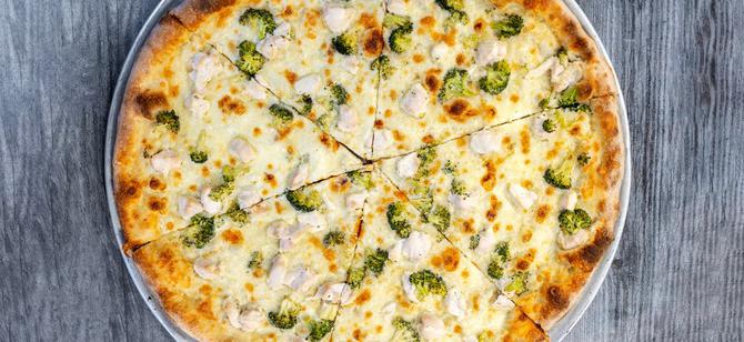 May contain: examples of dishes served in the Halftime Pizza restaurant, interior or exterior of Halftime Pizza restaurant