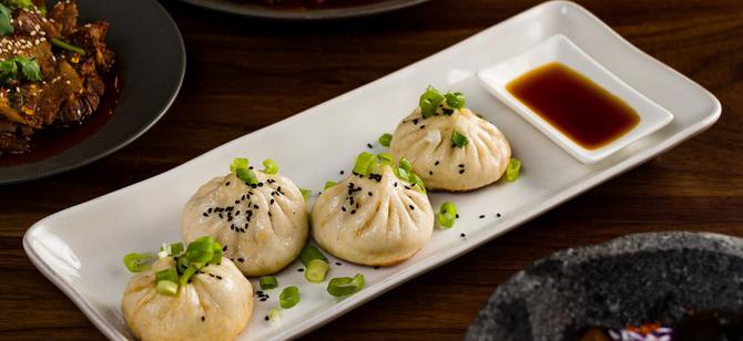 May contain: examples of dishes served in the 3 Times restaurant, interior or exterior of 3 Times restaurant
