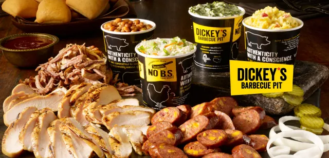 May contain: examples of dishes served in the Dickey's Barbecue Pit (TX-1638) restaurant, interior or exterior of Dickey's Barbecue Pit (TX-1638) restaurant