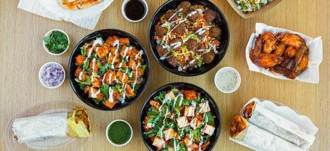 May contain: examples of dishes served in the Bowld's Masala - Houston restaurant, interior or exterior of Bowld's Masala - Houston restaurant