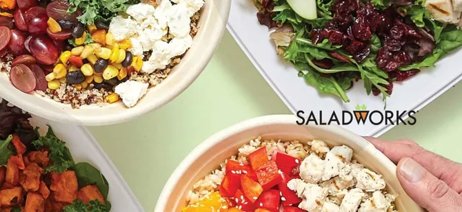 May contain: examples of dishes served in the Saladworks -  Commons at Holmdel restaurant, interior or exterior of Saladworks -  Commons at Holmdel restaurant
