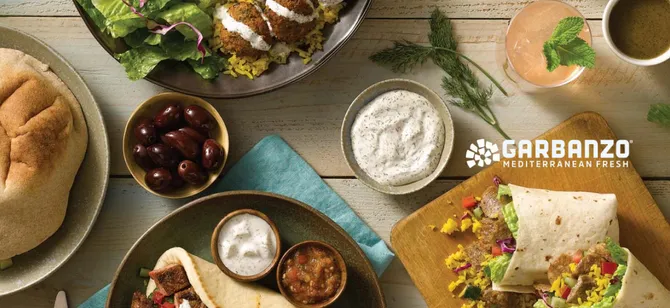 May contain: examples of dishes served in the Garbanzo Mediterranean Fresh - Glendale restaurant, interior or exterior of Garbanzo Mediterranean Fresh - Glendale restaurant