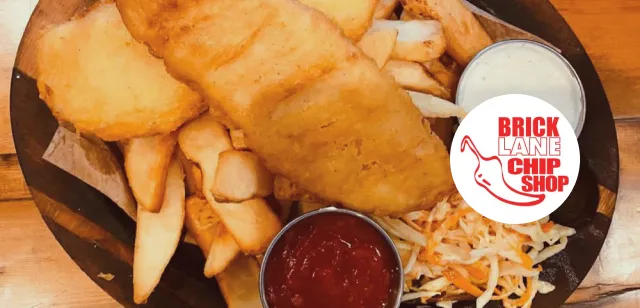May contain: examples of dishes served in the Bricklane Chip Shop - Newark restaurant, interior or exterior of Bricklane Chip Shop - Newark restaurant