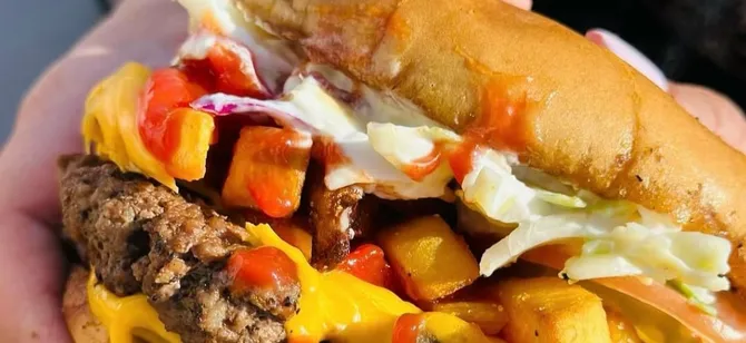 May contain: examples of dishes served in the Yalla Burgers & Wings Halal - Trinity St restaurant, interior or exterior of Yalla Burgers & Wings Halal - Trinity St restaurant