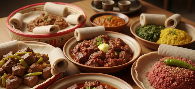 May contain: examples of dishes served in the Selam international mart and cafe restaurant, interior or exterior of Selam international mart and cafe restaurant