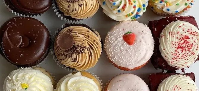 May contain: examples of dishes served in the The Flying Cupcake - 82nd St/Castleton restaurant, interior or exterior of The Flying Cupcake - 82nd St/Castleton restaurant