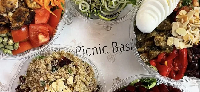 May contain: examples of dishes served in the The Picnic Basket restaurant, interior or exterior of The Picnic Basket restaurant