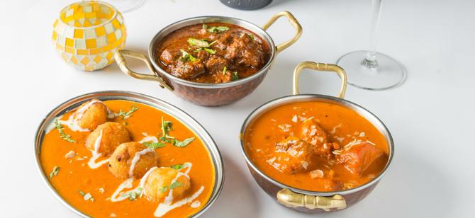 May contain: examples of dishes served in the Harvest of India restaurant, interior or exterior of Harvest of India restaurant