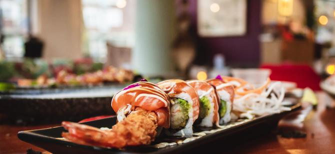 May contain: examples of dishes served in the Sushi Star restaurant, interior or exterior of Sushi Star restaurant