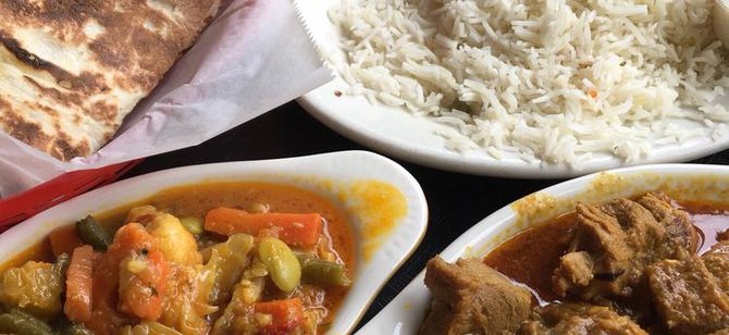 May contain: examples of dishes served in the Curry In A Hurry restaurant, interior or exterior of Curry In A Hurry restaurant