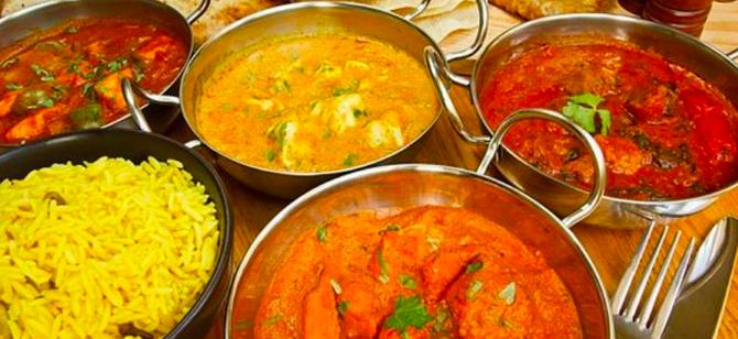 May contain: examples of dishes served in the Bombay Express restaurant, interior or exterior of Bombay Express restaurant