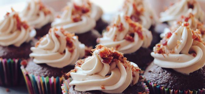 May contain: examples of dishes served in the Cupcakes A Go-Go restaurant, interior or exterior of Cupcakes A Go-Go restaurant