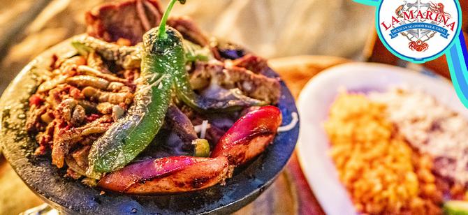 May contain: examples of dishes served in the Mariscos La Marina - Irving restaurant, interior or exterior of Mariscos La Marina - Irving restaurant