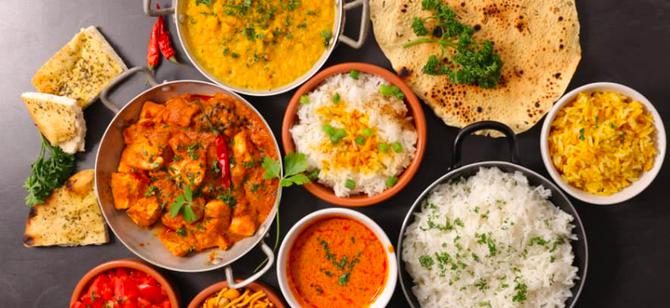 May contain: examples of dishes served in the Raj's Indian Kitchen restaurant, interior or exterior of Raj's Indian Kitchen restaurant