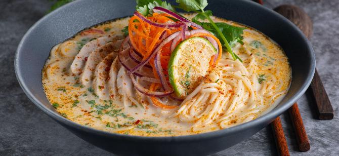 May contain: examples of dishes served in the Authentic Thai Kitchen restaurant, interior or exterior of Authentic Thai Kitchen restaurant