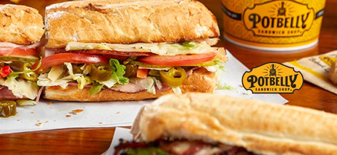 May contain: examples of dishes served in the Potbelly Sandwich Works - Stadium Crossing restaurant, interior or exterior of Potbelly Sandwich Works - Stadium Crossing restaurant