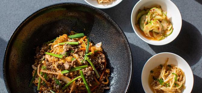 May contain: examples of dishes served in the Noodlelove restaurant, interior or exterior of Noodlelove restaurant