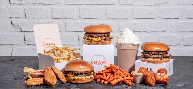 May contain: examples of dishes served in the Umami Burger - Embassy Suites (LAX) restaurant, interior or exterior of Umami Burger - Embassy Suites (LAX) restaurant