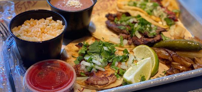 May contain: examples of dishes served in the Twisted Trompo restaurant, interior or exterior of Twisted Trompo restaurant