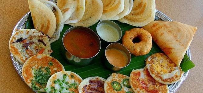May contain: examples of dishes served in the Star Udupi Cafe restaurant, interior or exterior of Star Udupi Cafe restaurant